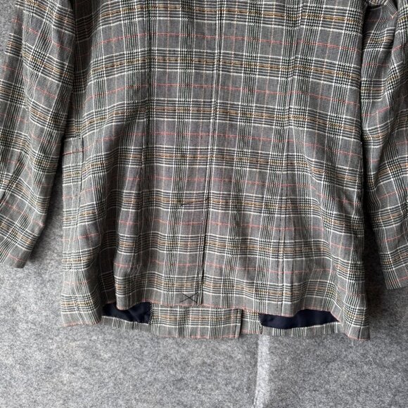 Maeve by Anthropologie Gray Multicolor Double Breasted Plaid Blazer  Size 10 - Picture 13 of 15